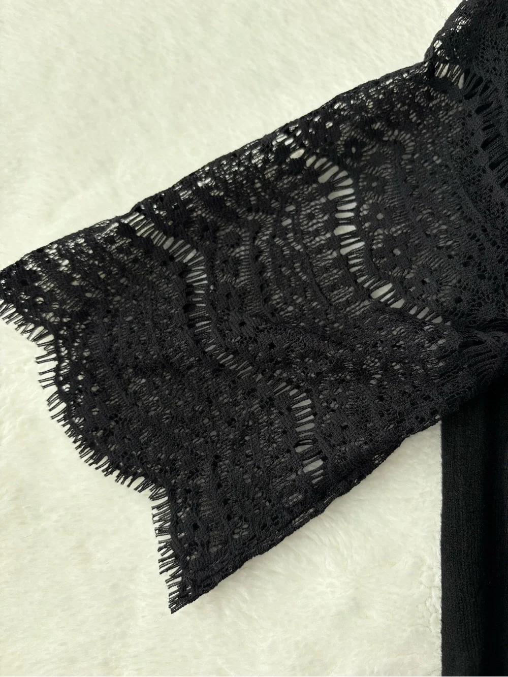Ann Taylor Black Lace-Yoke Sweater Dress, NWT